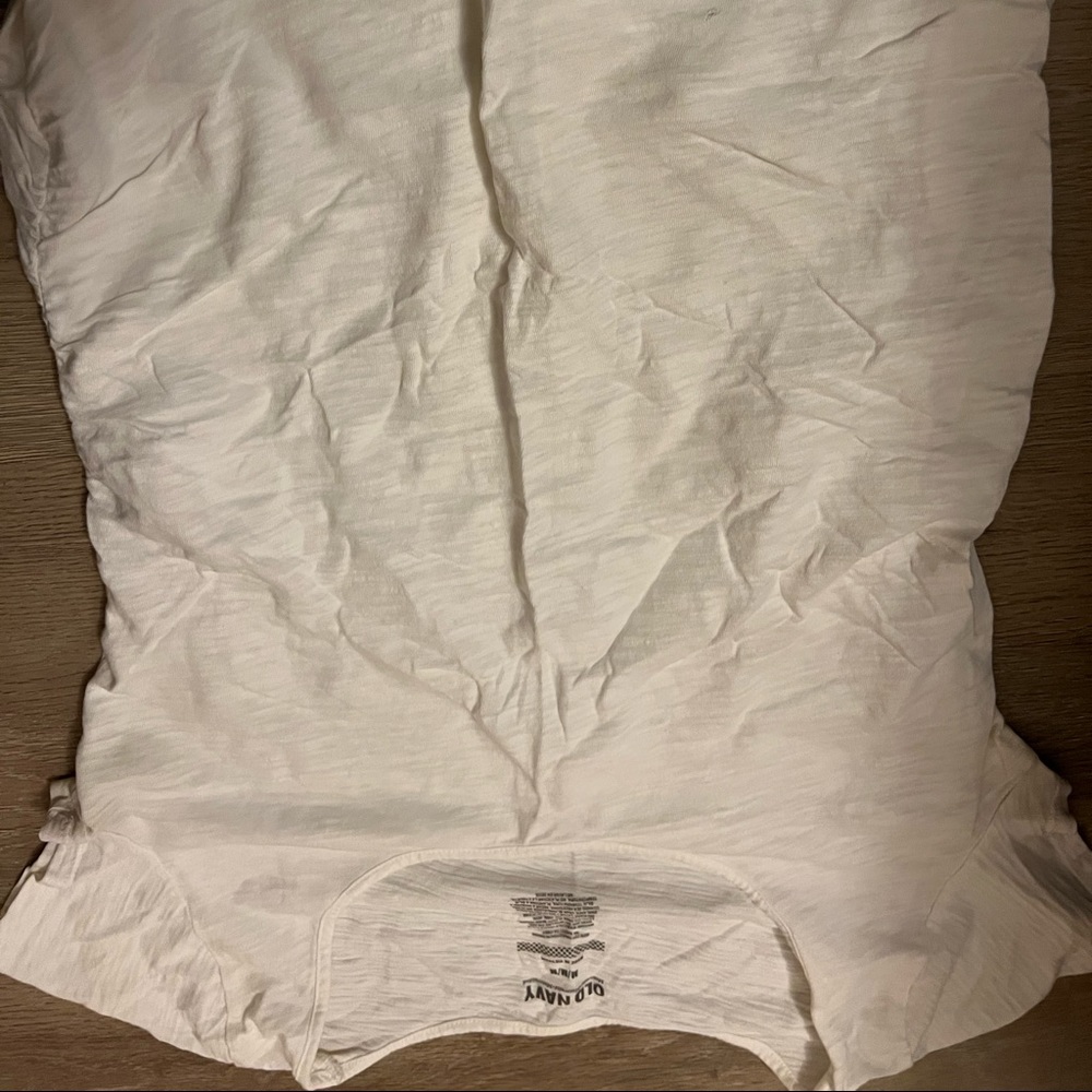 Medium plain white old navy maternity blouse.